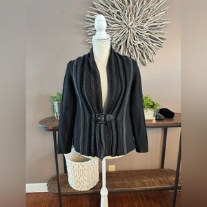 VEX wool sweater cardigan with buckle